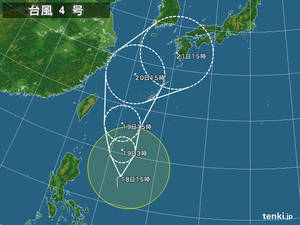 台風4号が接近中