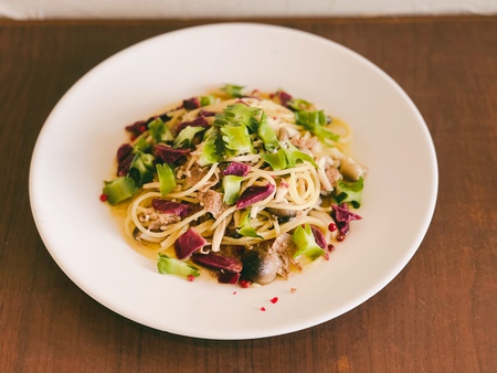 まるでお肉みたい!秋野菜と大豆ミートパスタ まるでお肉みたい!秋野菜と大豆ミートパスタ
