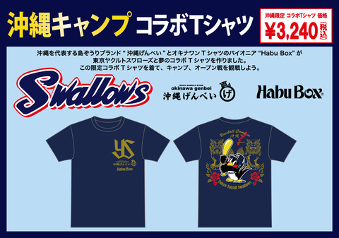 沖縄春季キャンプ プロ野球コラボTシャツ 北谷美浜 東京ヤクルトスワローズ 浦添球場