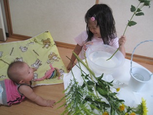 4歳娘：9月の花遊び