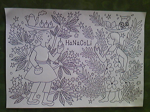 HaNaCoLi パンフレットのイラスト。