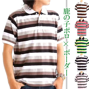 鹿の子ポロ×ボーダーシャツ¥2,814