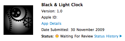 Black & Light Clock申請しました。