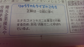 前に歩くカニ♪(^ー^)