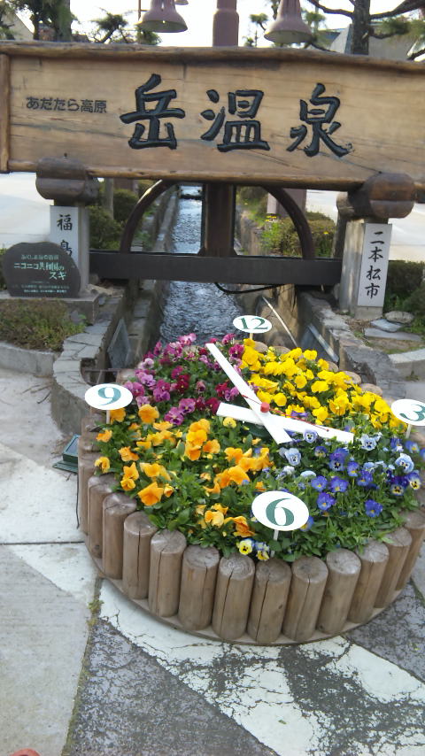 まさかの桜と温泉