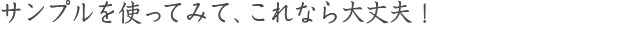 サンプルを使ってみて、これなら大丈夫!