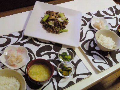 牛肉と青梗菜のオイスター
