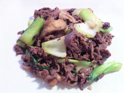 牛肉と青梗菜のオイスター