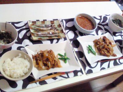 生姜焼きと山芋ザクザク