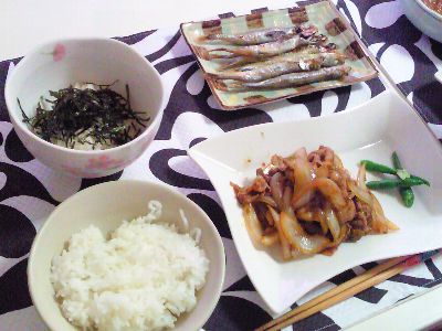 生姜焼きと山芋ザクザク