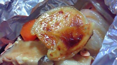 サーモンホイル焼きと豚汁