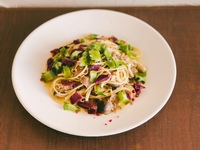 まるでお肉みたい！秋野菜と大豆ミートパスタ 2022/09/27 17:13:22