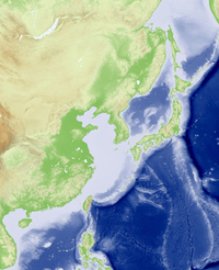 大陸側から見た日本は？？逆さにみると、なるほど、ちょっと邪魔というお話です。 2015/05/27 14:15:53