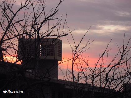 夕焼けとお月さま♪
