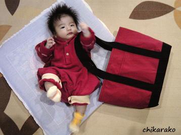 トートバッグ①（赤と黒の組み合わせ）