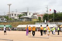 区民運動会と首相来沖