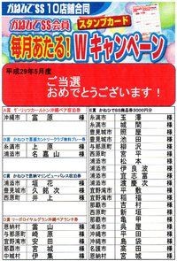 今月の当選者