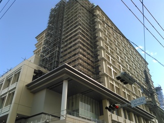 一変した旭橋交差点付近