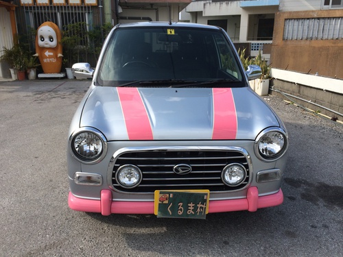 ミラジーノ ボンネットストライプ施工その 沖縄発 ワーゲンバス仕様のカスタムならくるま村