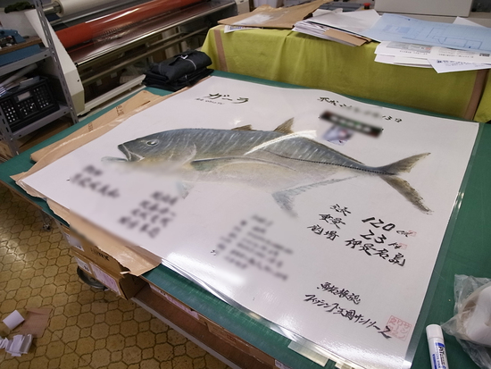 魚拓も厚手ラミネートで半永久的に致しましょう！
