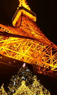 東京タワーとクリスマスツリー