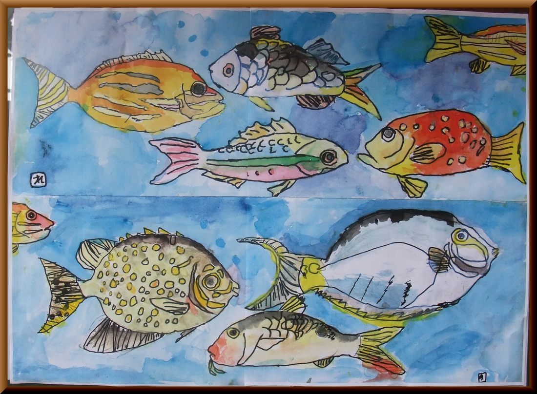 水族館の魚たち:めざせ未来のピカソ! 峰 絵画教室