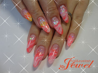 Nail Eyelash ジュウェル 夏のスカルプデザイン