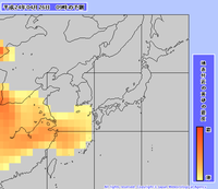 黄砂に吹かれる？