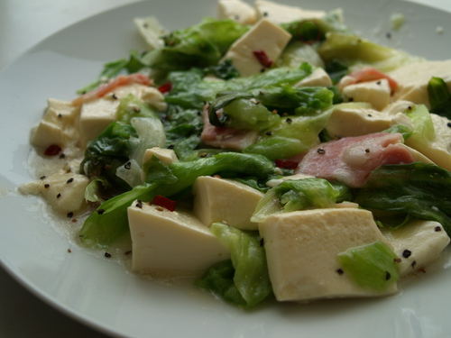 レタスと豆腐のあっさり煮