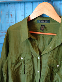 RALPH LAUREN＊ラルフローレンのコットン&シルクさらさらシャツ。ロールアップもできます。 2014/05/29 12:37:11