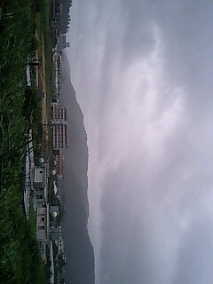 台風の中！