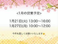 1月の営業予定について