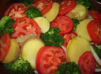 シンプルな野菜の重ね焼き