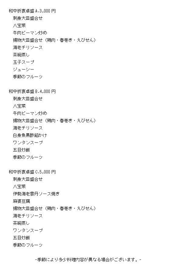 2015歓送迎会プランのご案内