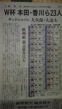 ザックジャパン陣容決定だぁ～(^-^)/ 2014/05/13 07:34:35