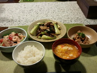 牛肉チンゲン菜椎茸のオイスター 2012/04/03 23:33:48