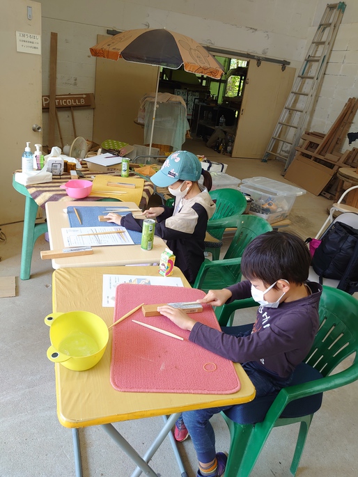 ティコラボ会館でのマイ箸作り体験教室