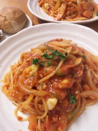 自家製ミートソースのパスタ